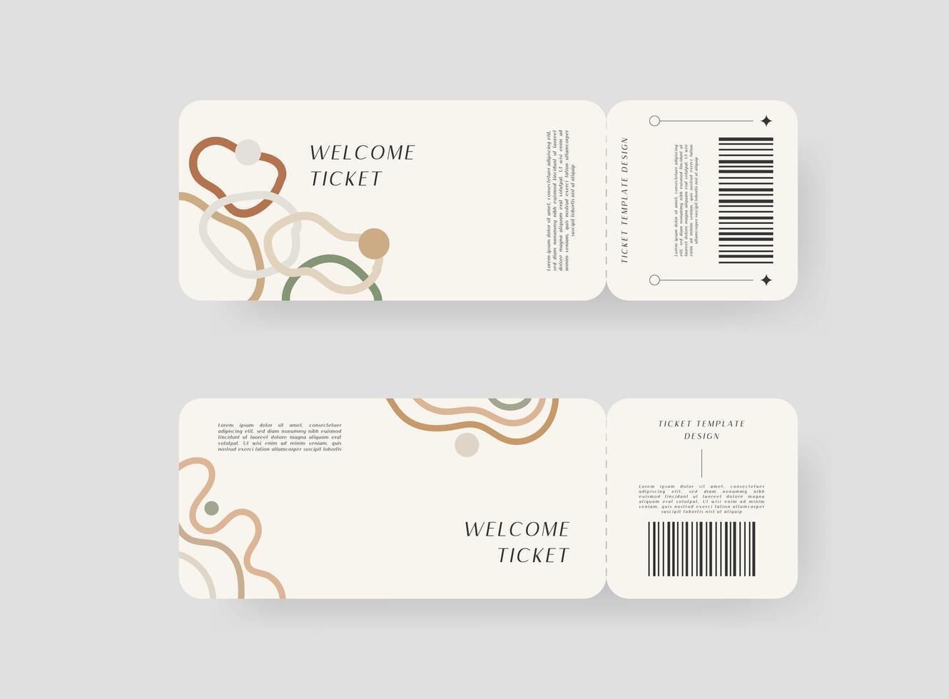 Event ticket template set. template illustration. vector