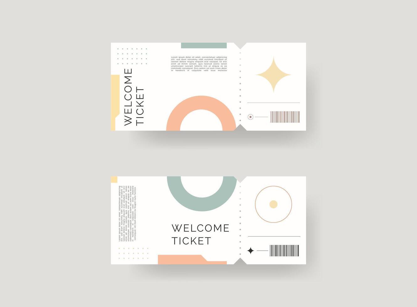Event ticket template set. template illustration. vector