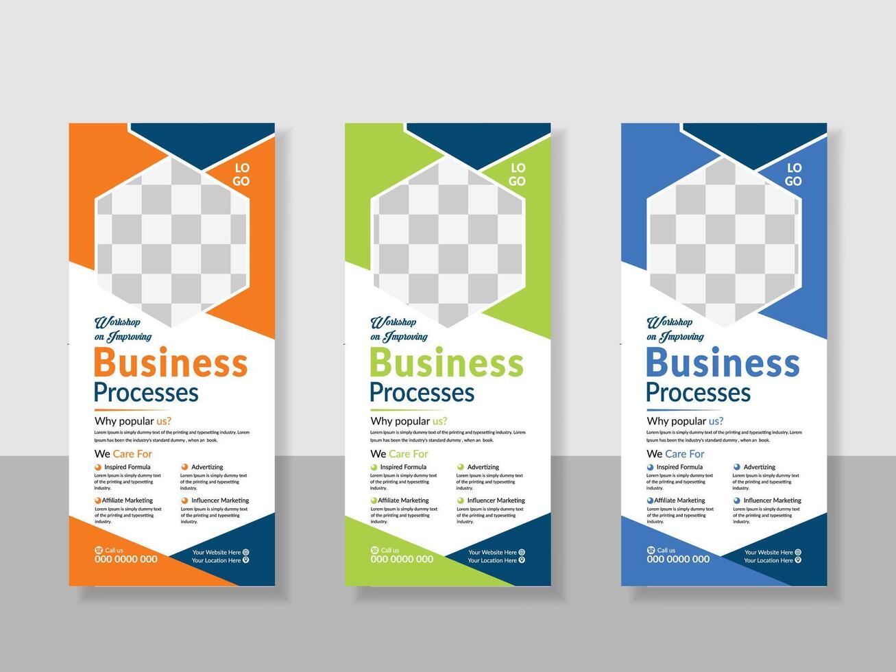 Corporate Professional Business DL Flyer Rack Card Template Design Layout for Office Event Company Multipurpose Use vector