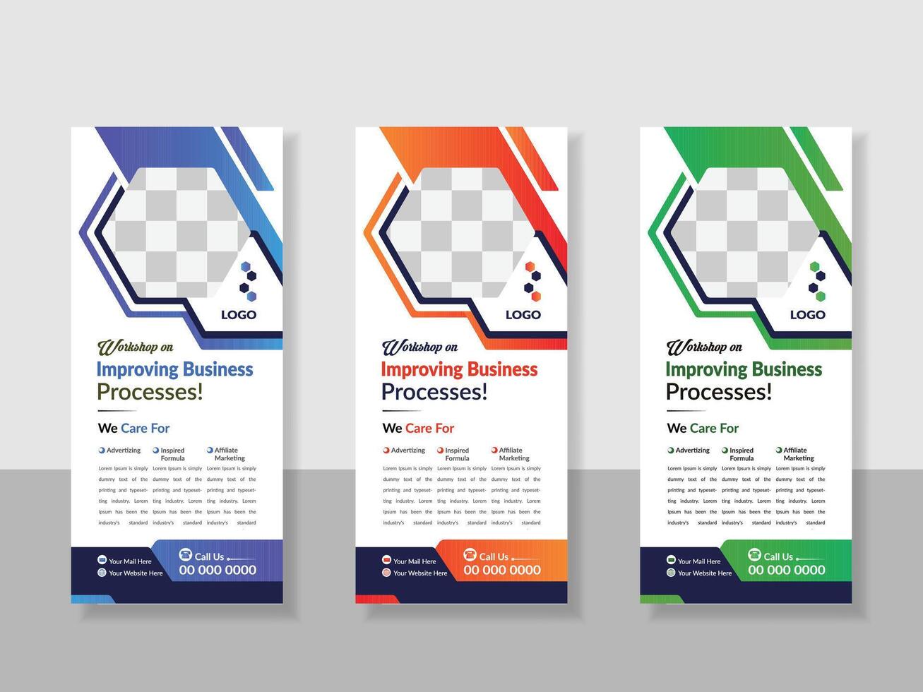 Corporate Professional Business DL Flyer Rack Card Template Design Layout for Office Event Company Multipurpose Use vector