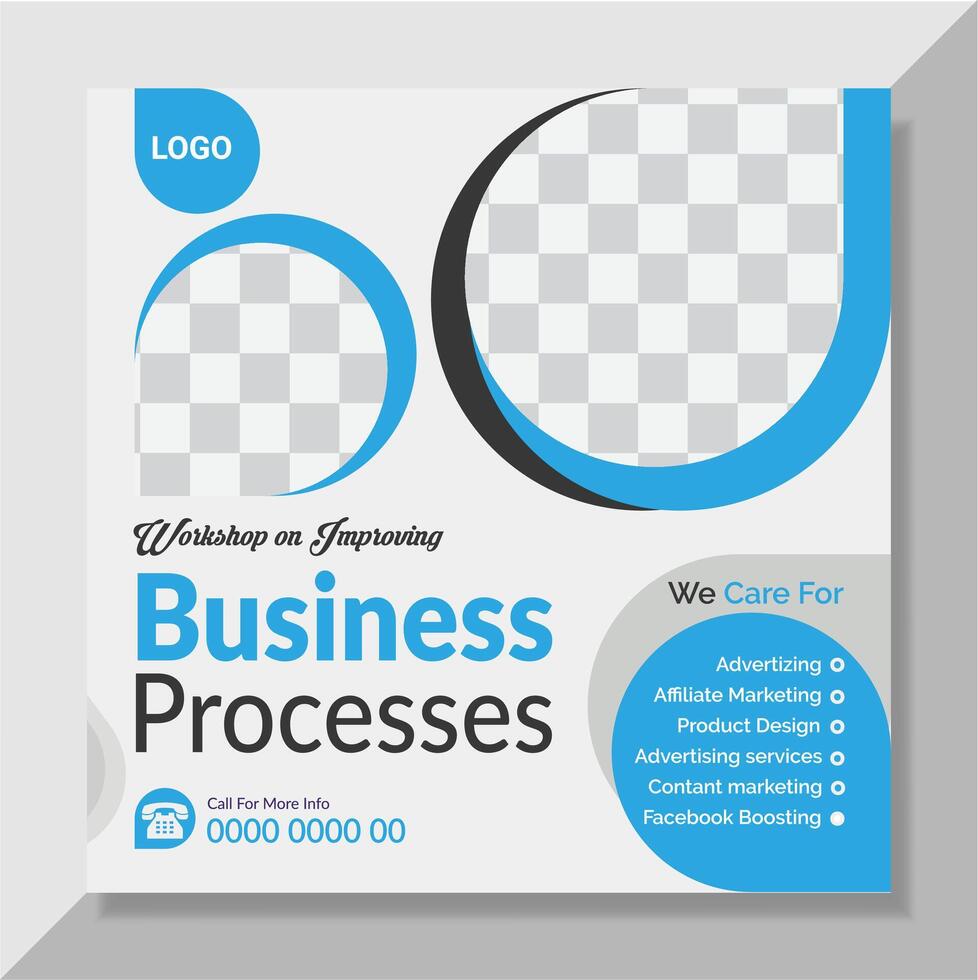 Corporate business social media post template Design. square flyer Design. Editable Post Template Social Media ads. Social Media Promotion banner design Template. vector