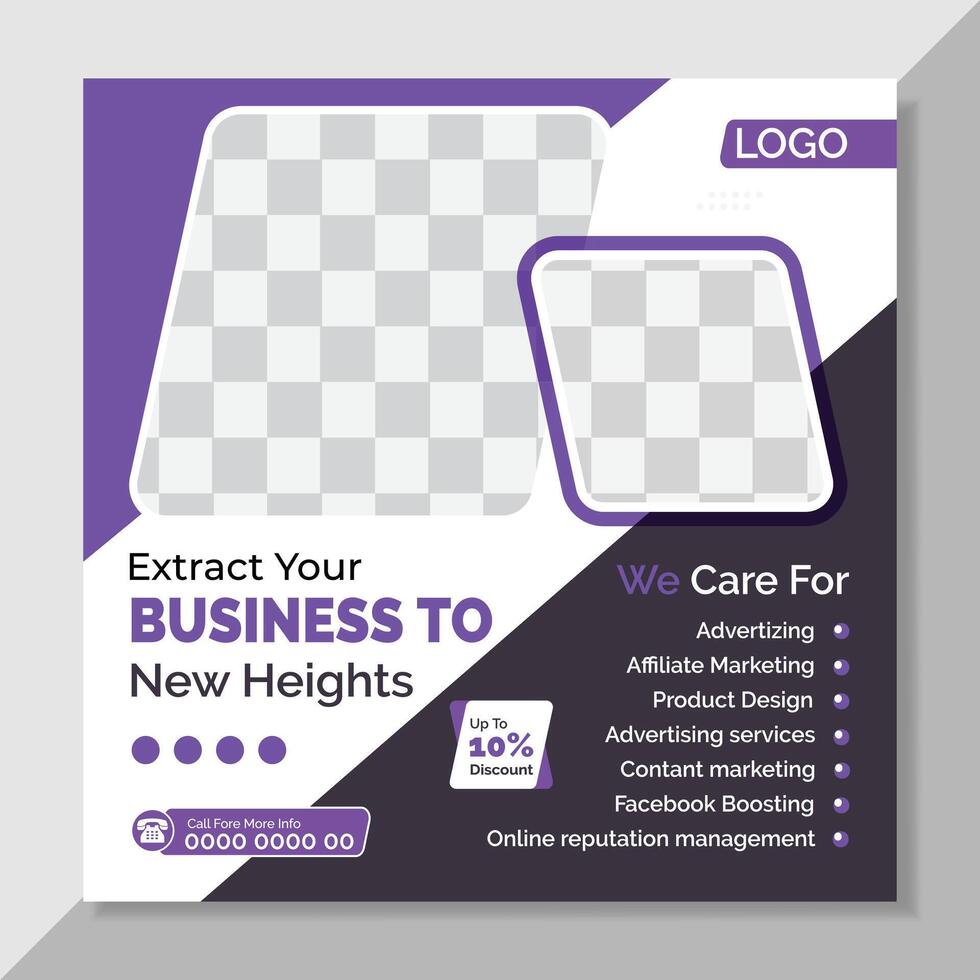 Corporate business social media post template Design. square flyer Design. Editable Post Template Social Media ads. Social Media Promotion banner design Template. vector