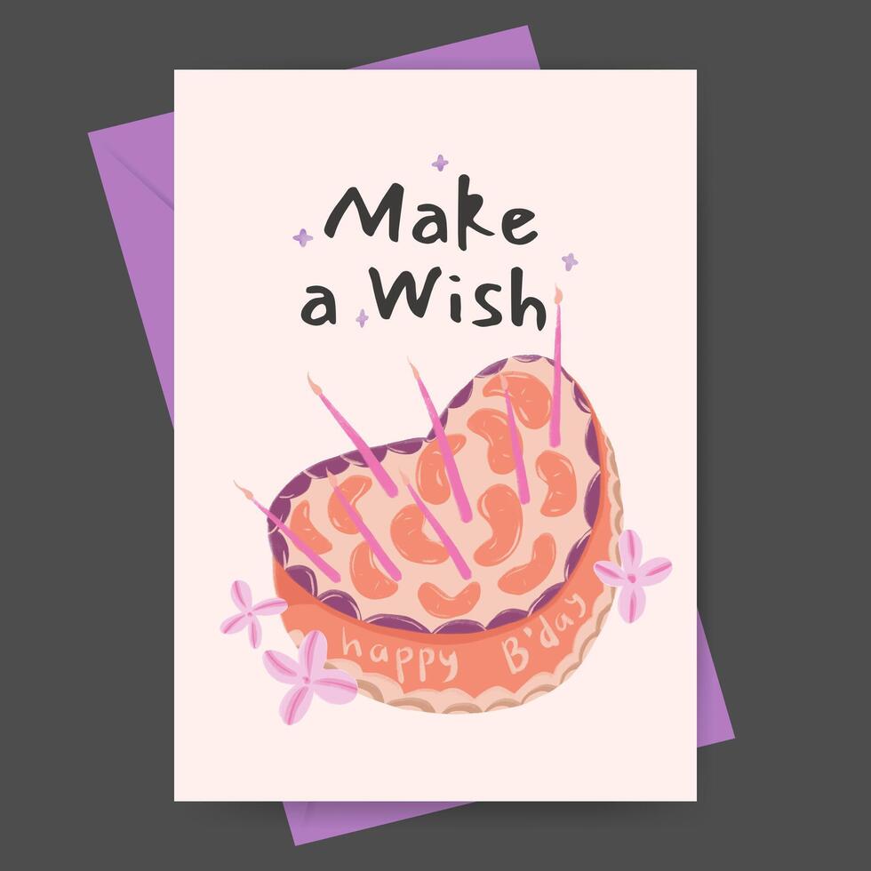 Hand drawn birthday greeting card design vector