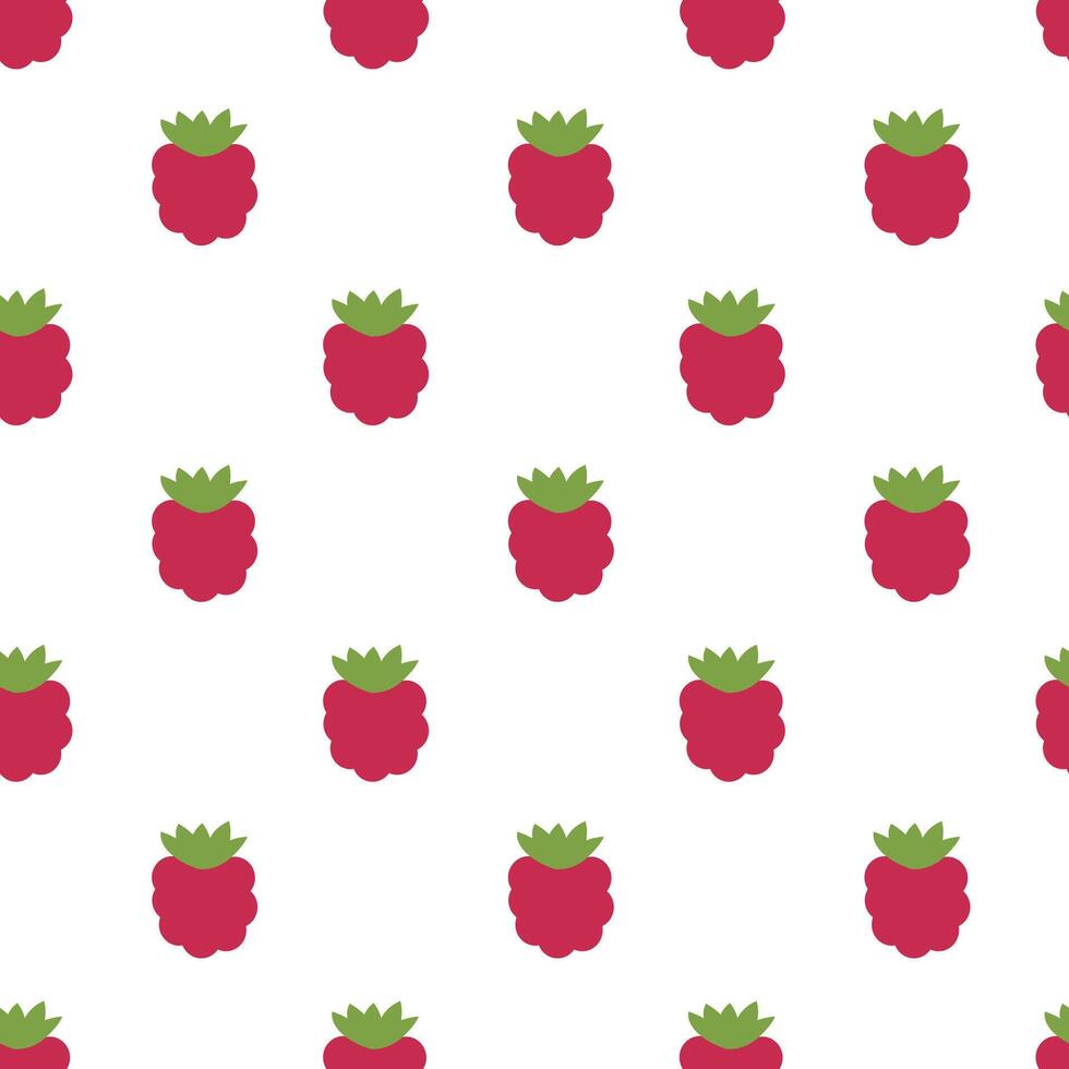 Simple Raspberry seamless pattern. Berry food summer background. flat illustration vector