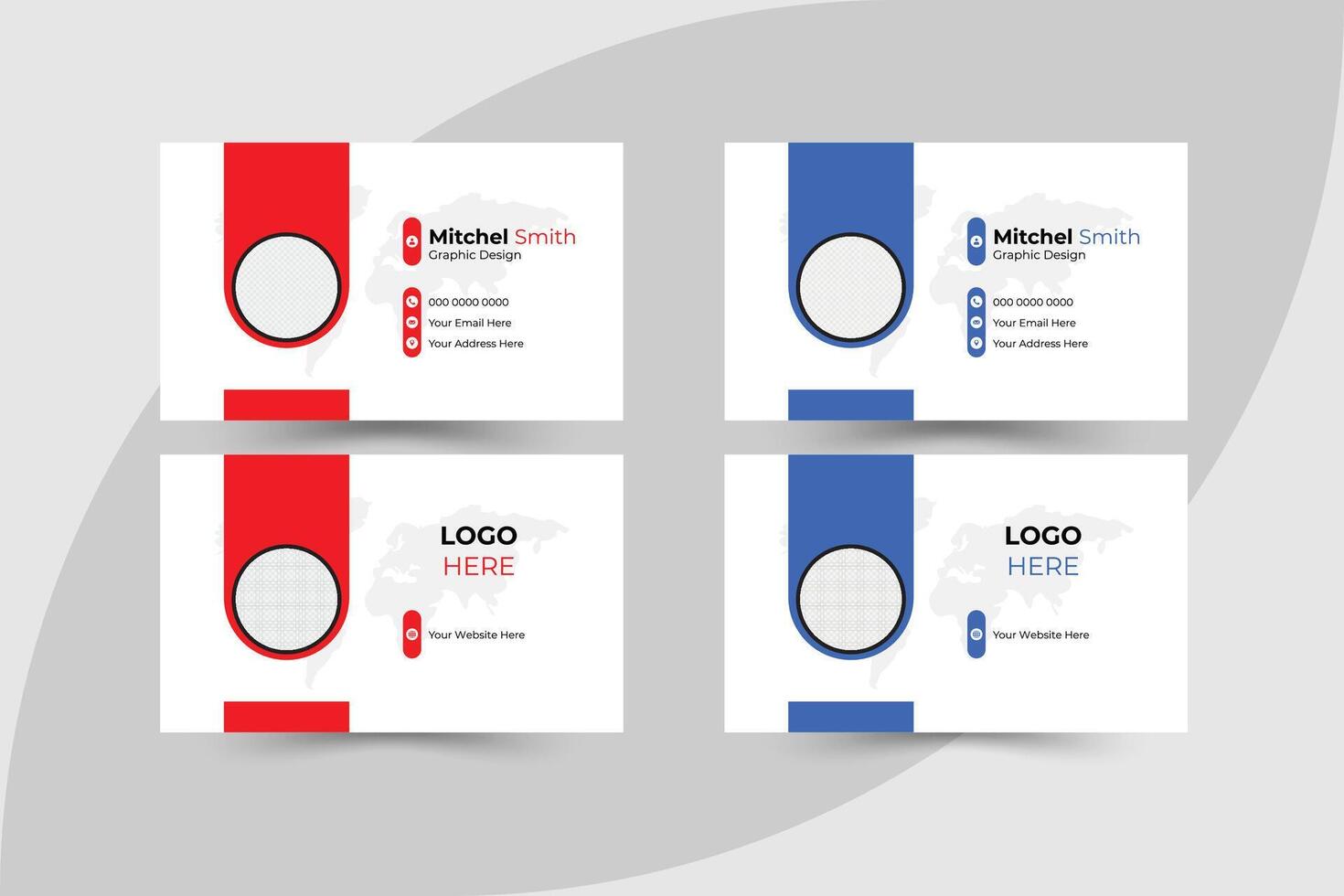 Business card design, modern design template vector