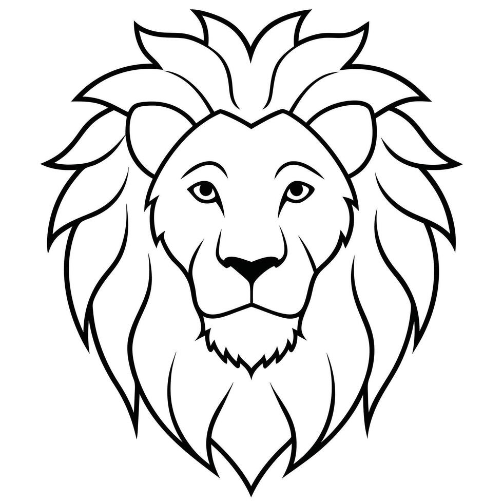 Lion head silhouette with white background vector