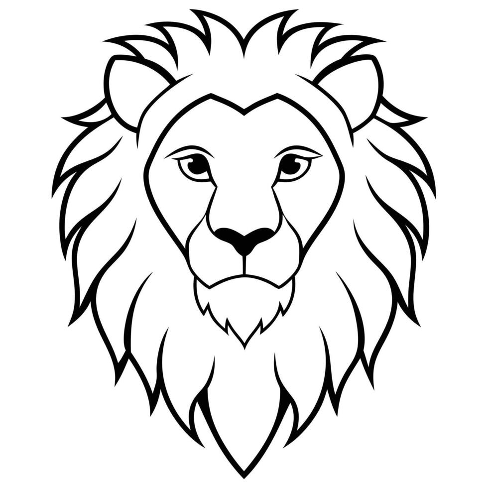 Lion head silhouette with white background vector
