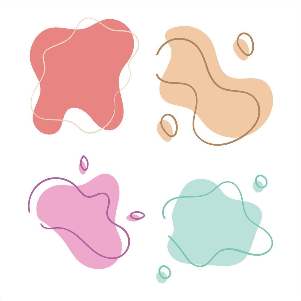 The image is a collage of various shapes and colors, including blue, orange, and purple. The shapes are abstract and seem to be splattered or smeared, giving the impression of a messy or chaotic scene vector