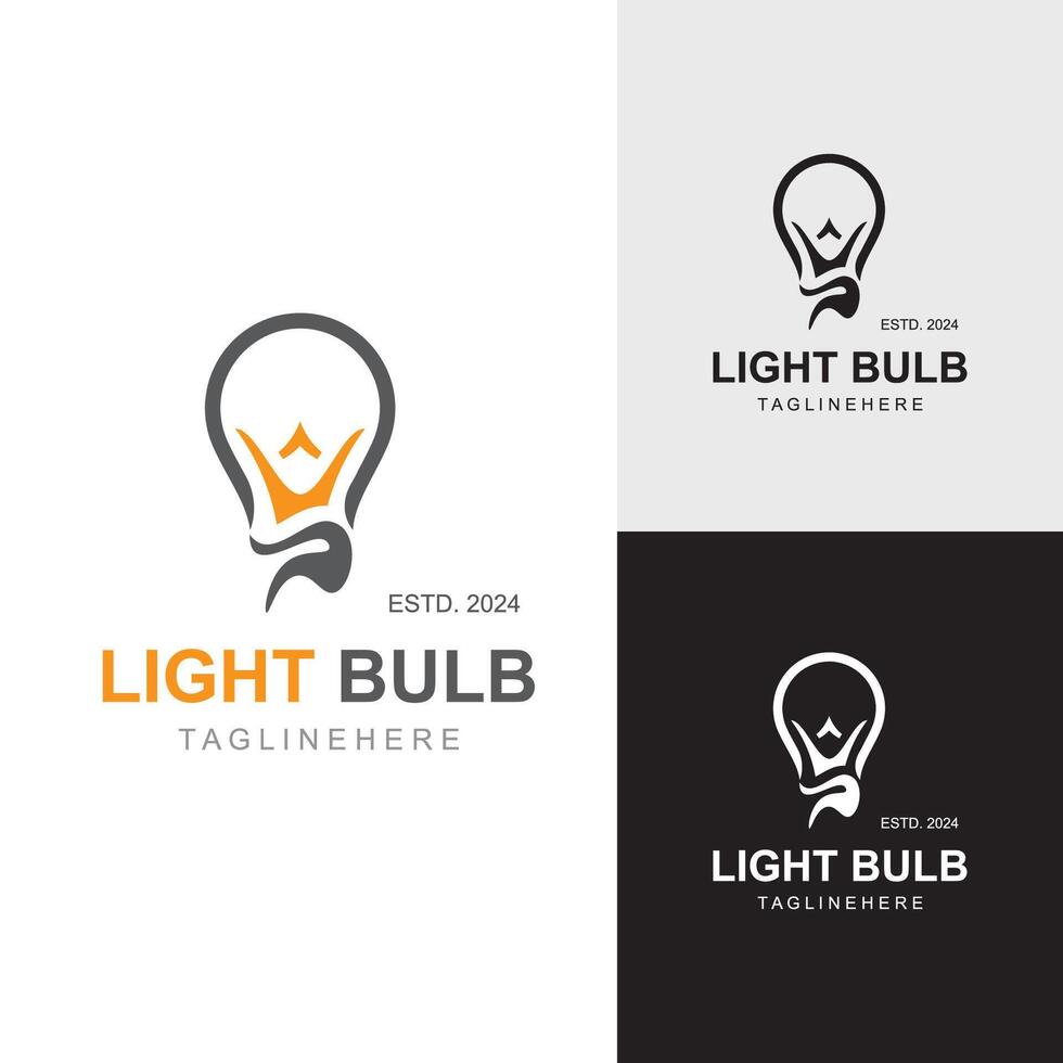 Light bulb creative lamp logo icon and business design bulb digital technology smart idea vector
