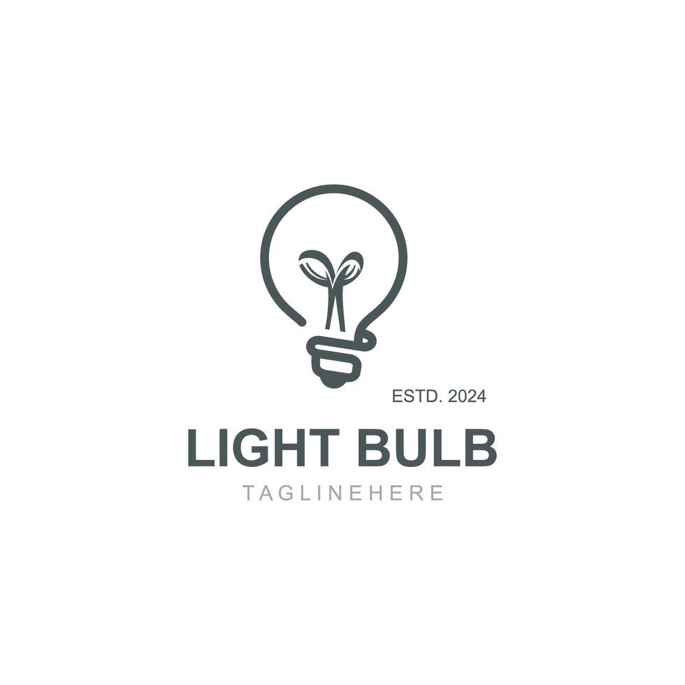 Light bulb creative lamp logo icon and business design bulb digital technology smart idea vector