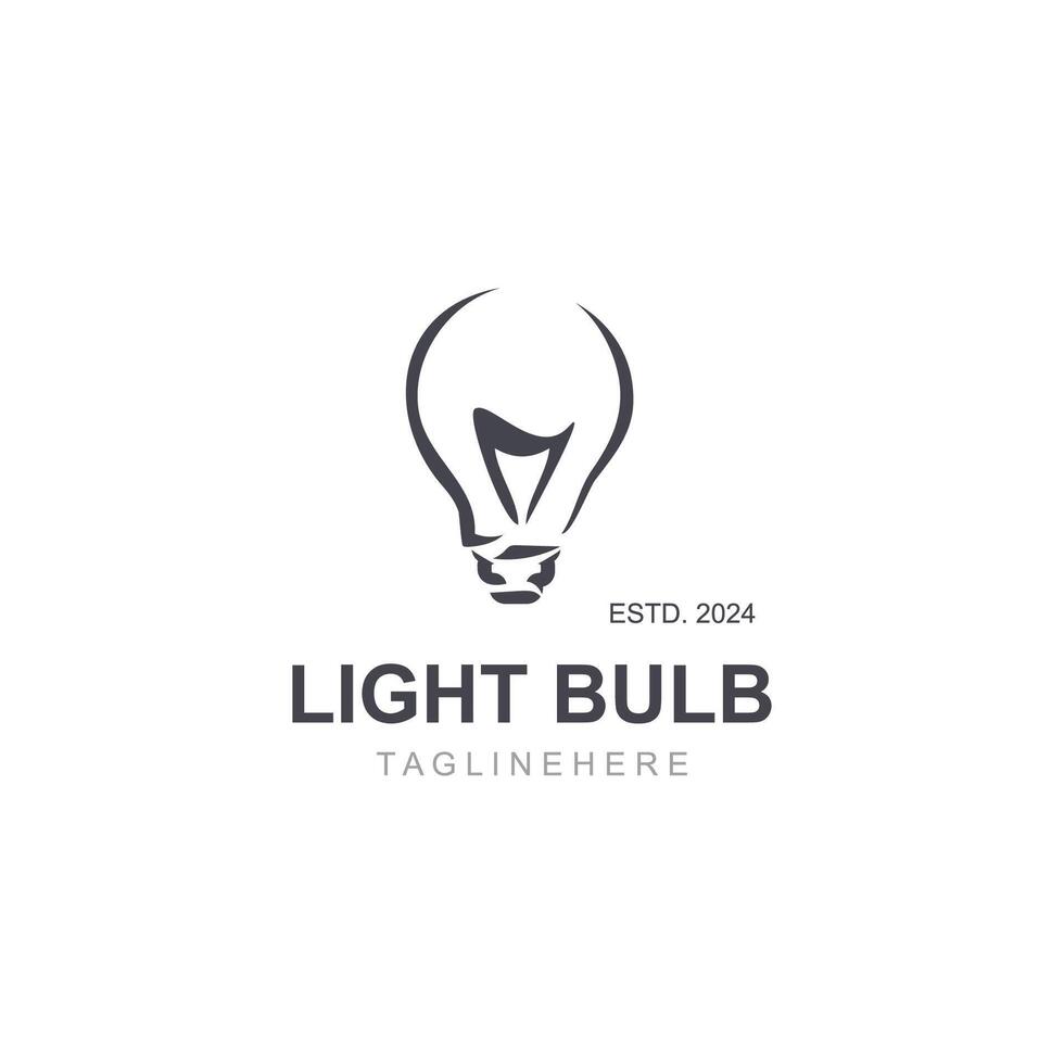 Light bulb creative lamp logo icon and business design bulb digital technology smart idea vector