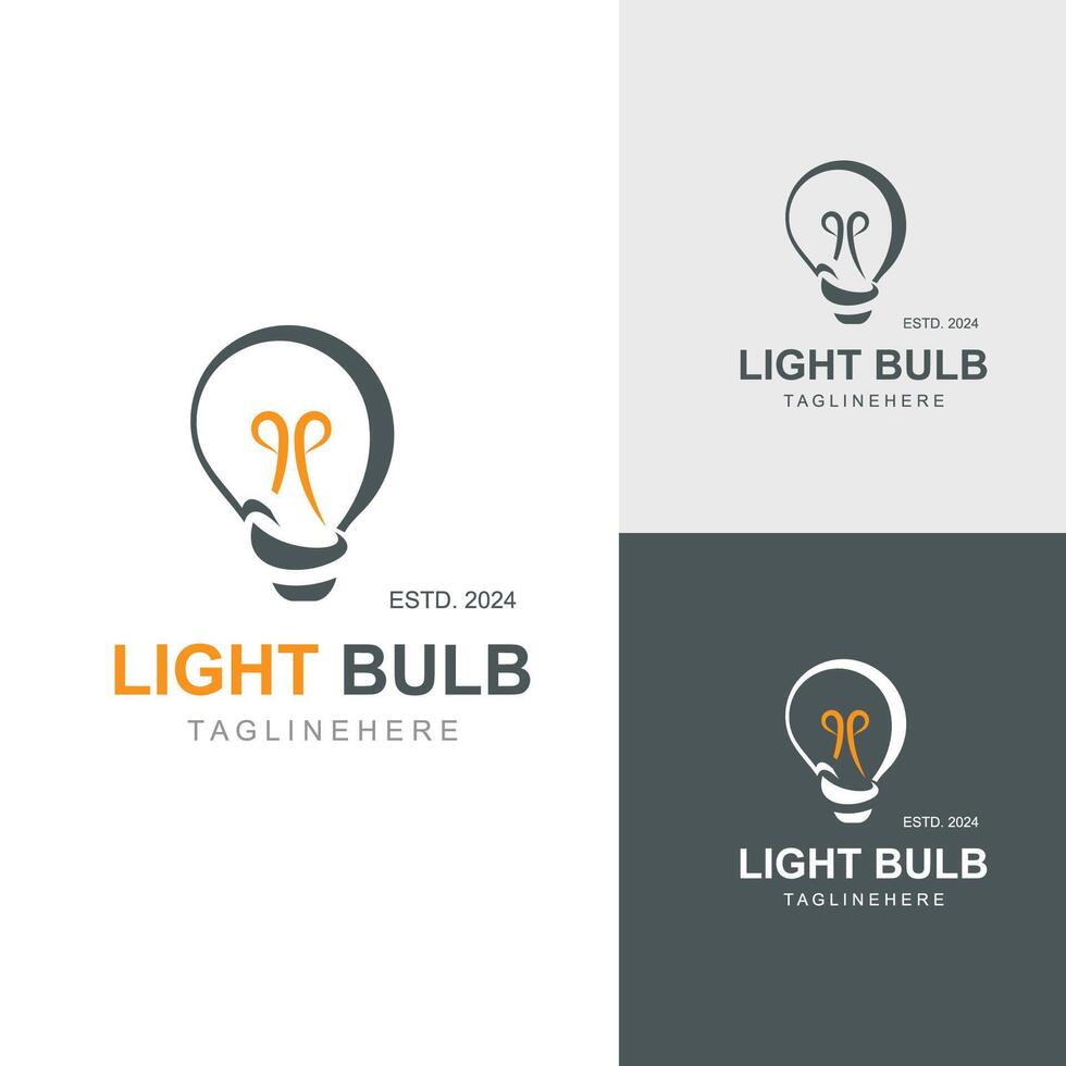 Light bulb creative lamp logo icon and business design bulb digital technology smart idea vector