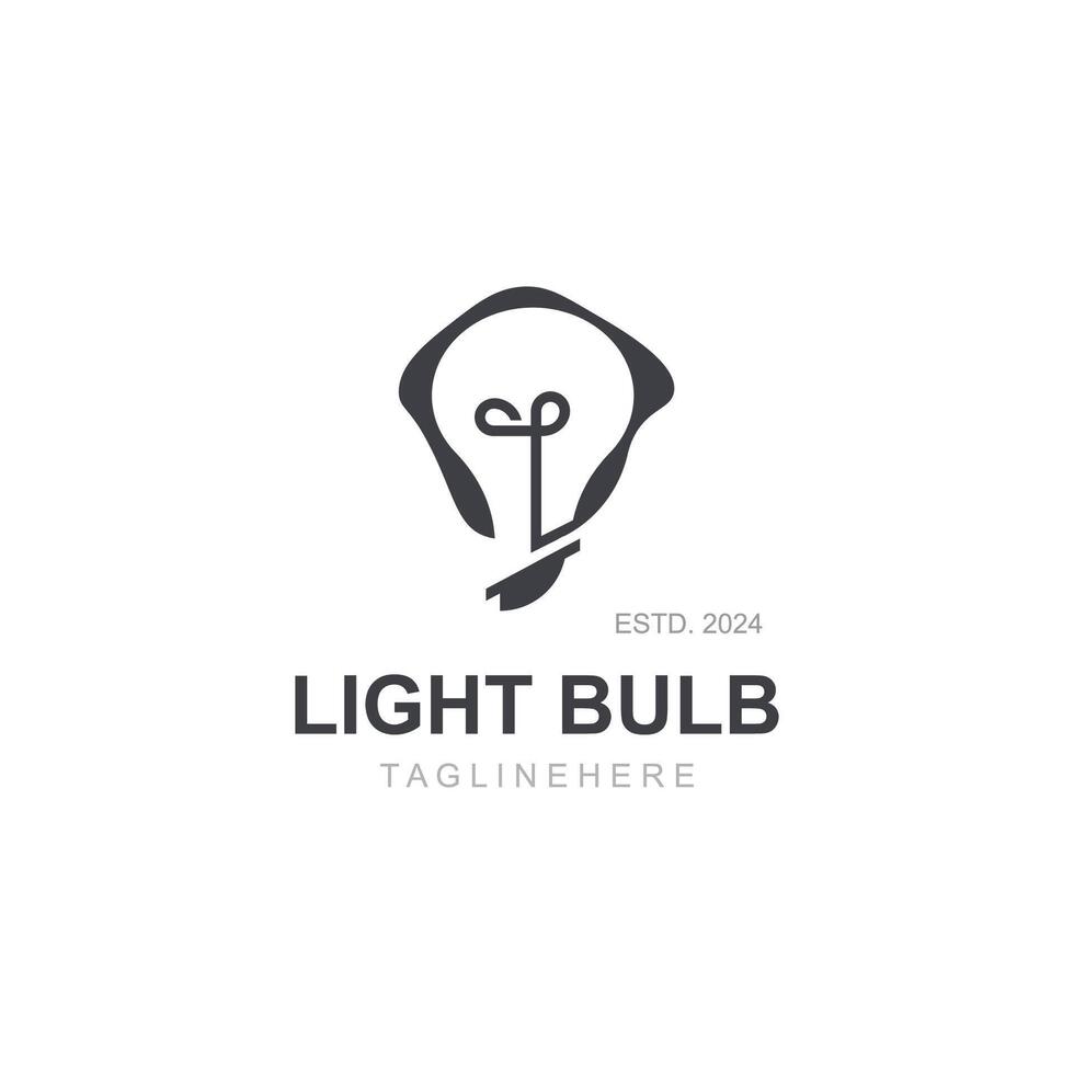 Light bulb creative lamp logo icon and business design bulb digital technology smart idea vector