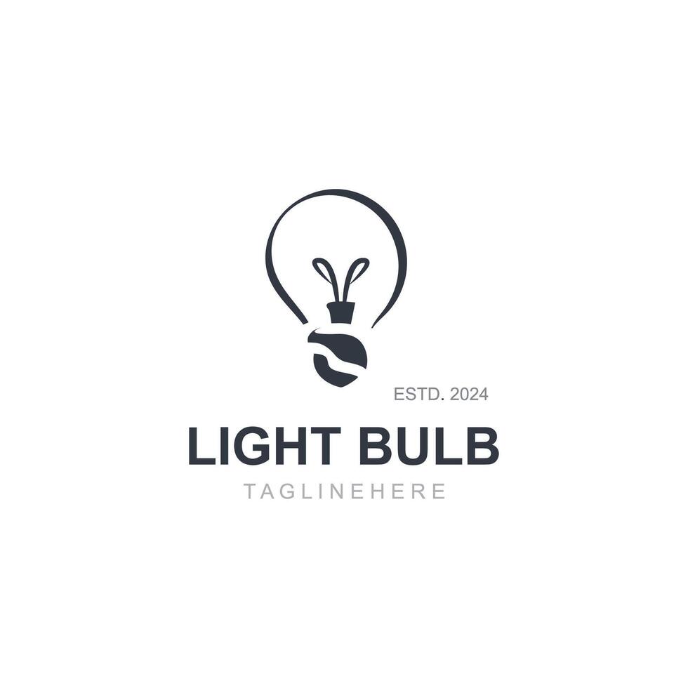 Light bulb creative lamp logo icon and business design bulb digital technology smart idea vector