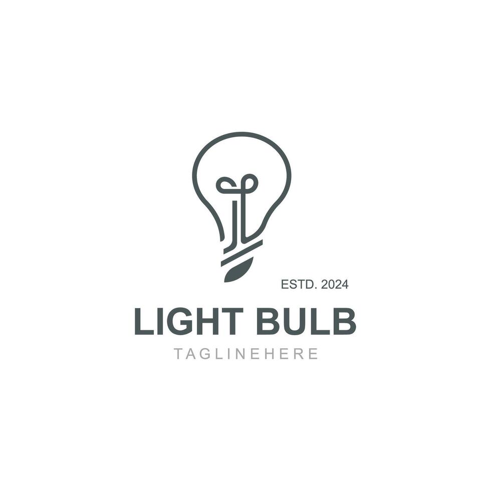 Light bulb creative lamp logo icon and business design bulb digital technology smart idea vector