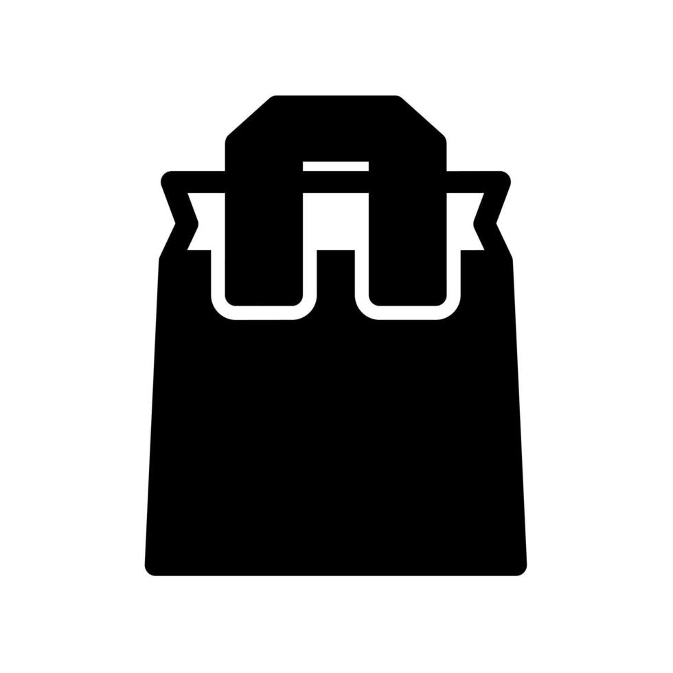 shopping bag icon glyph design. Isolated white background. Perfect for web and app interfaces, presentations, infographics, etc. vector