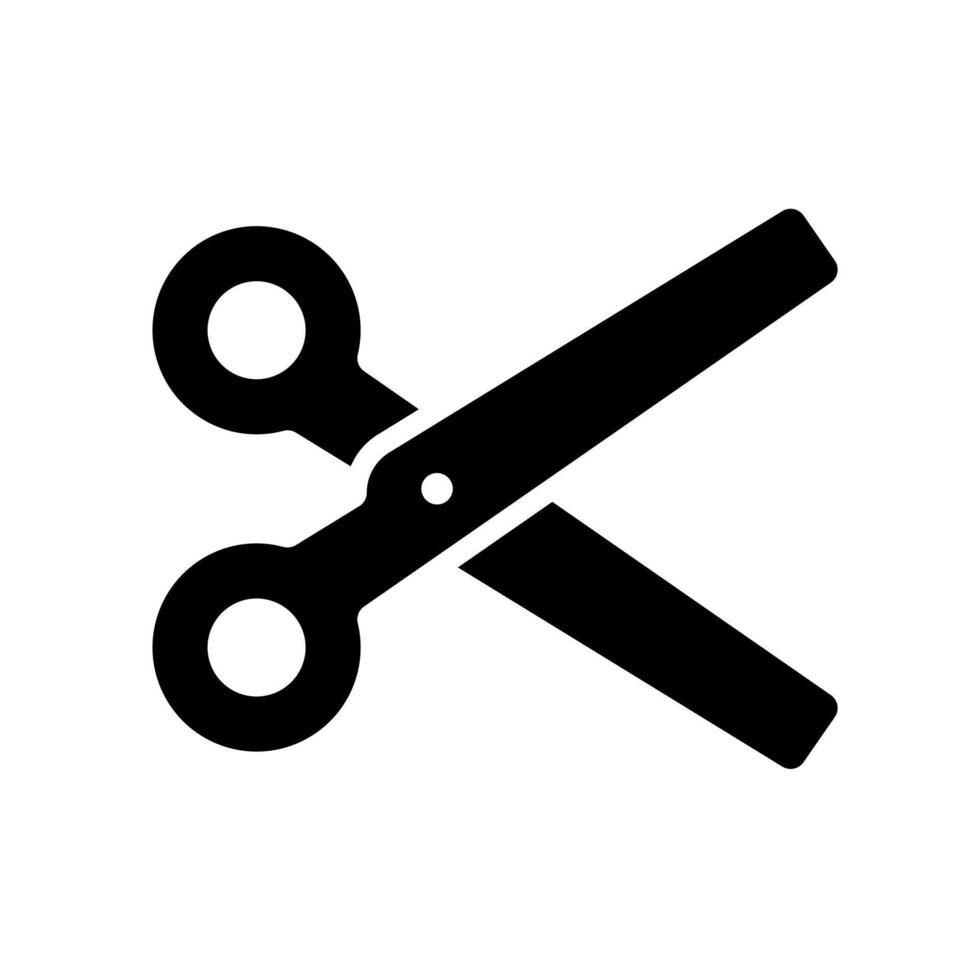 scissors icon glyph design. Isolated white background. Perfect for web and app interfaces, presentations, infographics, etc. vector