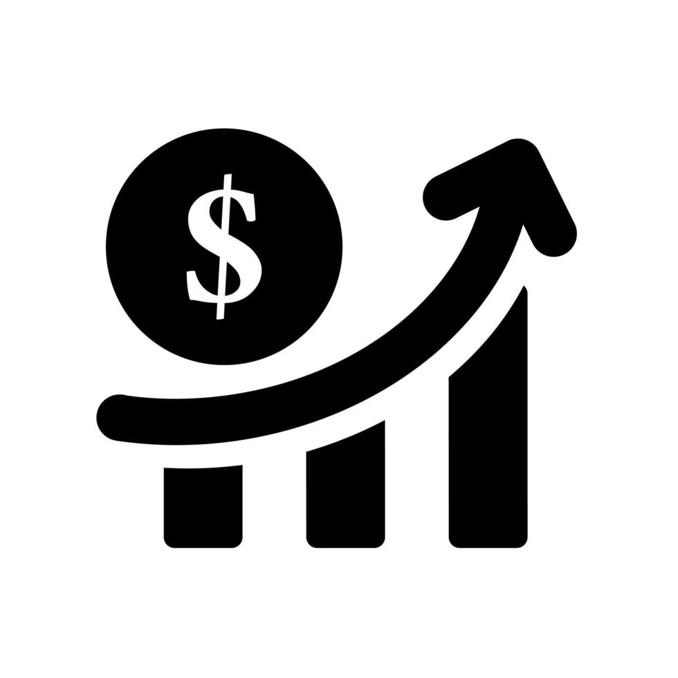 Growth icon glyph design. Isolated white background. Perfect for web and app interfaces, presentations, infographics, etc. vector
