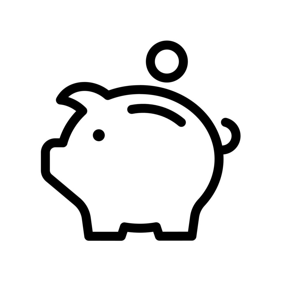 Piggy bank icon design. Ideal for financial applications, budget planning and personal savings. Universal symbol for saving and financial management functions vector