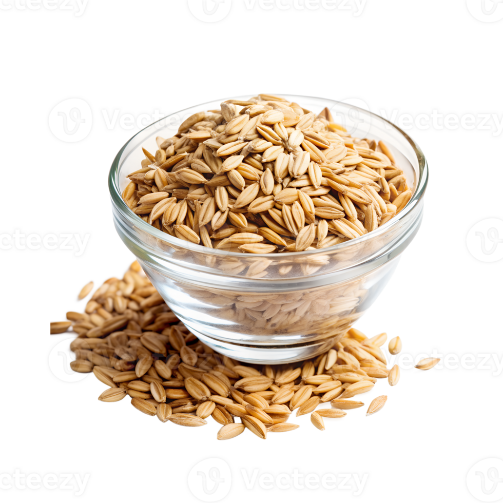 a glass bowl with oats and oats png