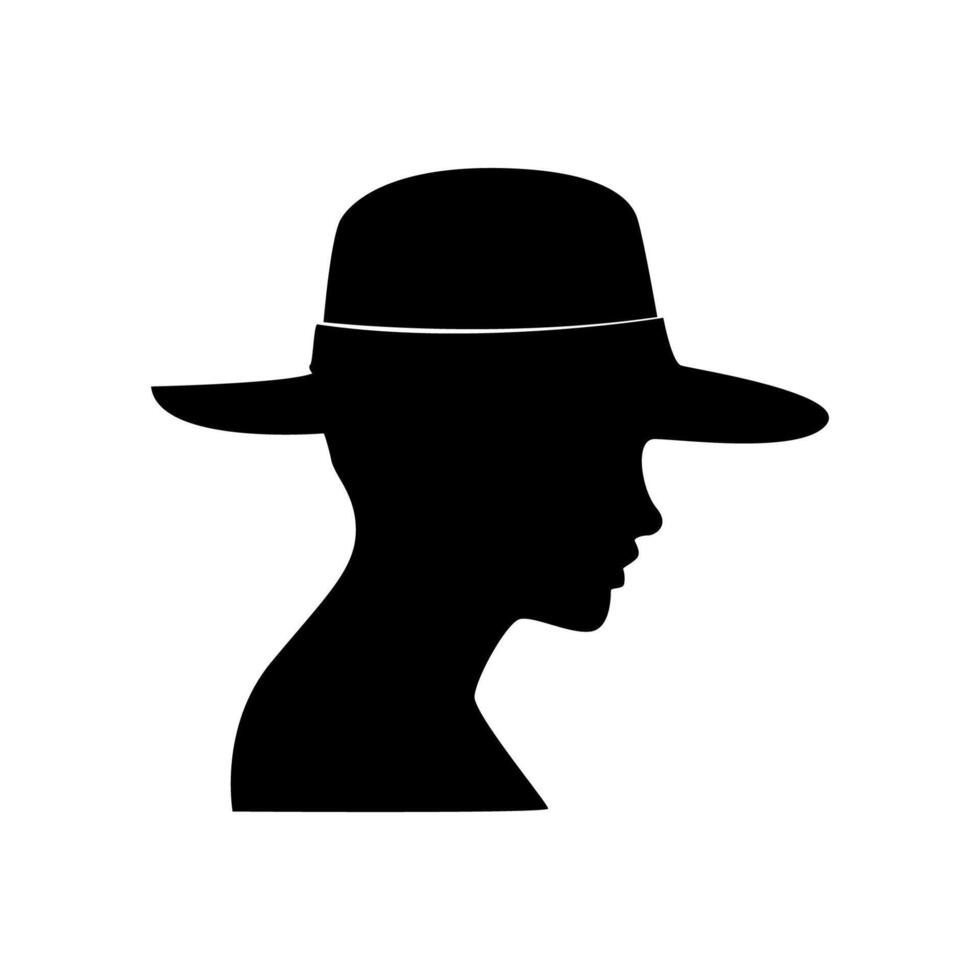 silhouette with the image of a man in a hat on a white background vector