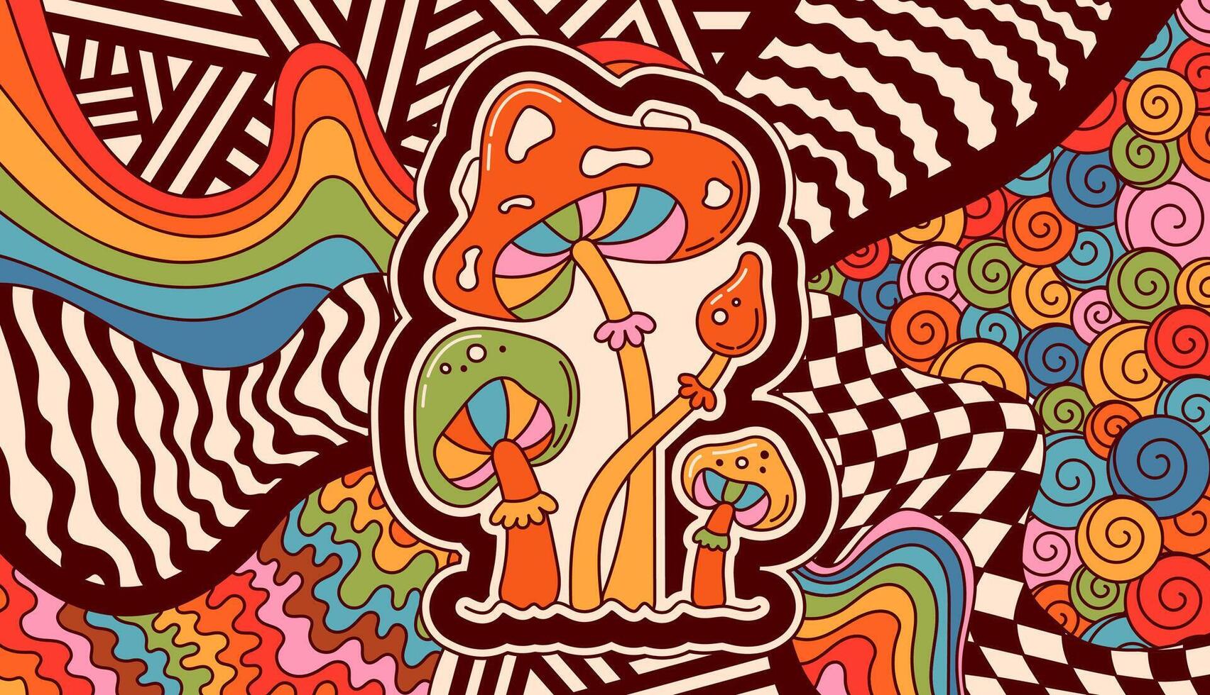 Abstract hippie decor. vector
