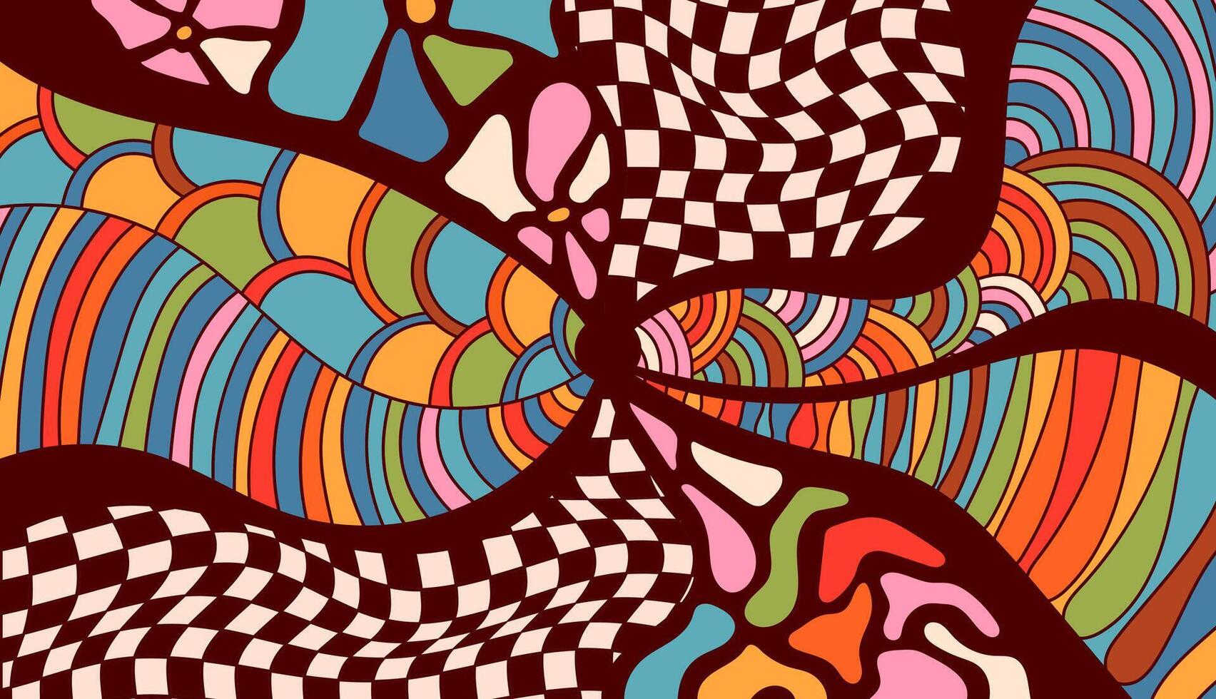 Abstract hippie decor. vector