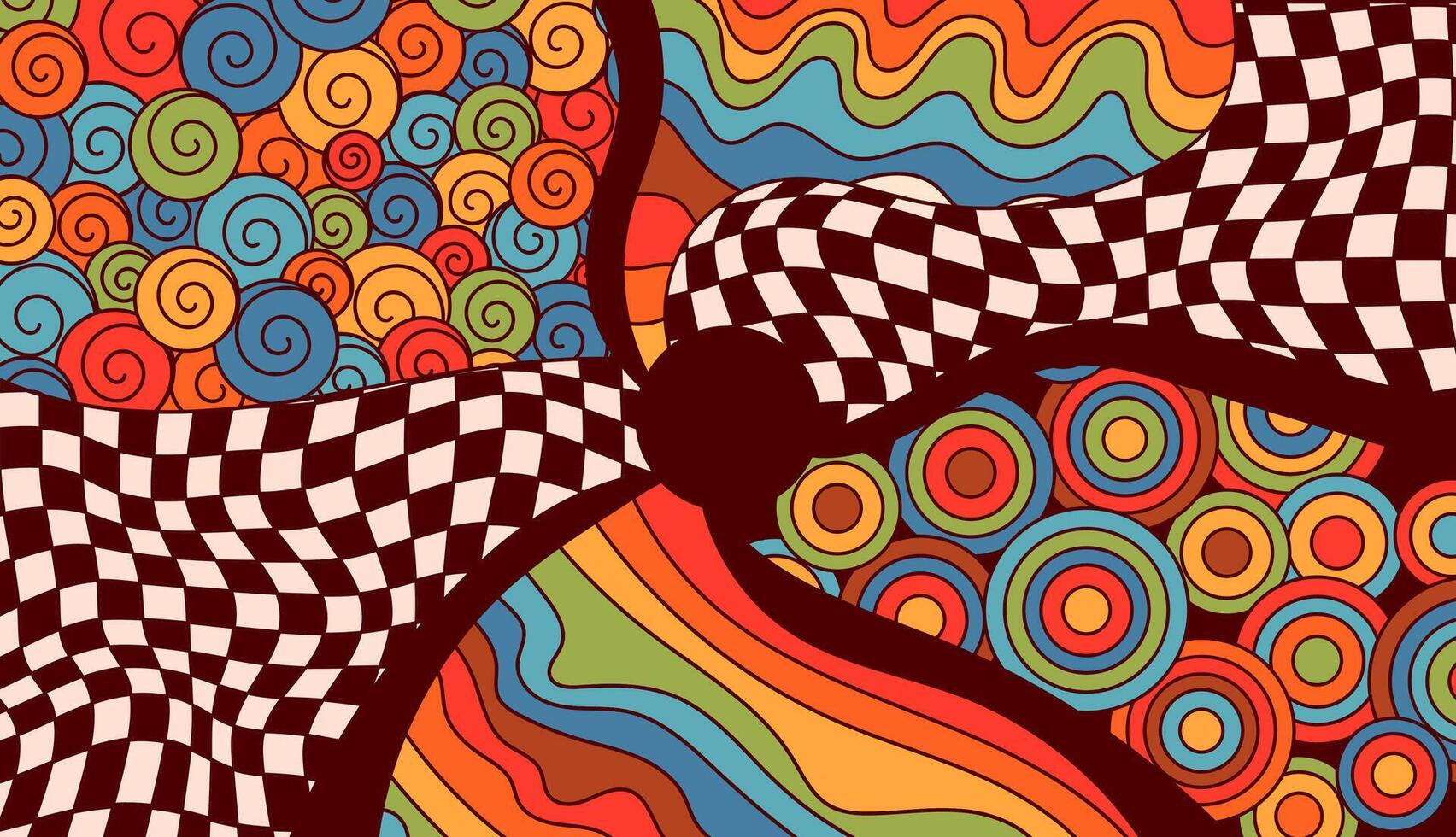 Abstract hippie decor. vector