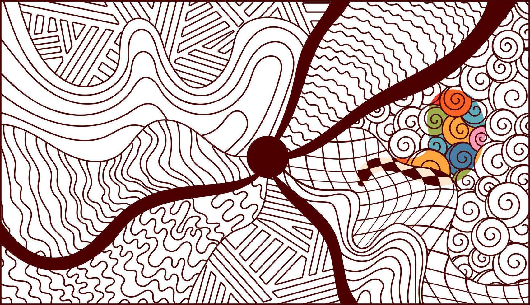 Abstract hippie decor. vector