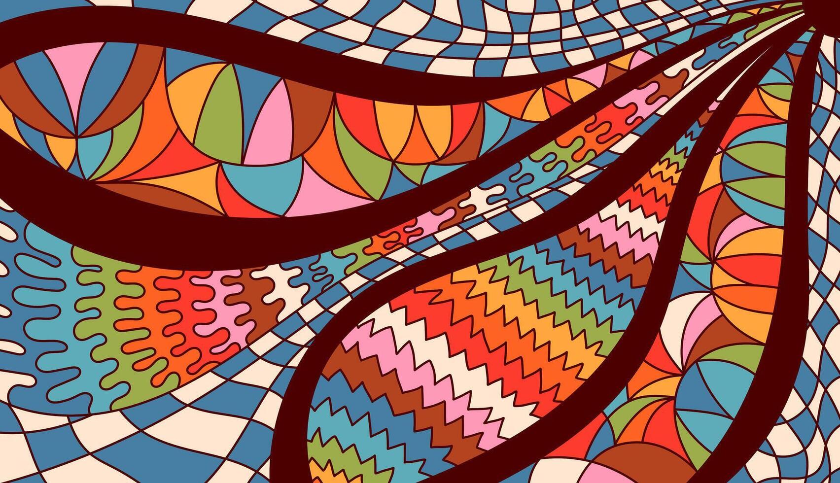 Abstract hippie decor. vector