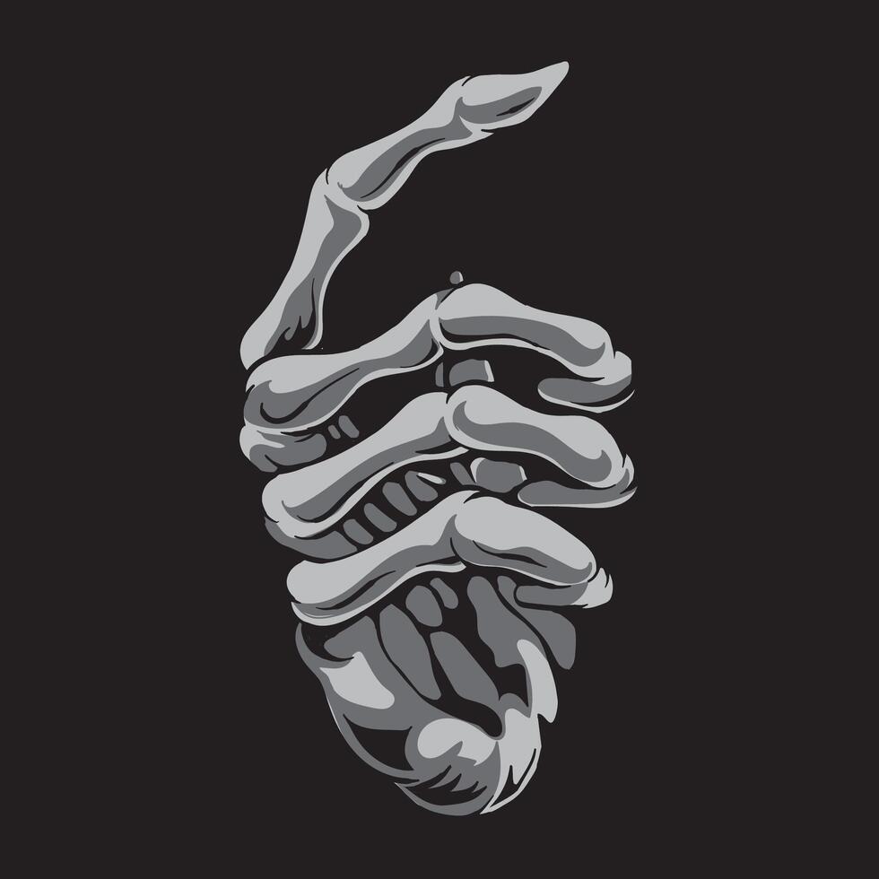 Human skeleton hand illustration of a human skeleton hand isolated on black background vector