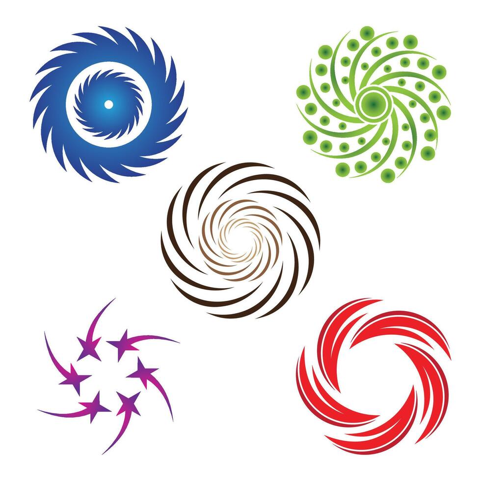 Set of abstract flower icons design elements for your business. vector