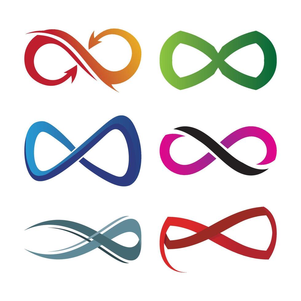 Infinity logo icon design template elements - set of abstract symbols vector
