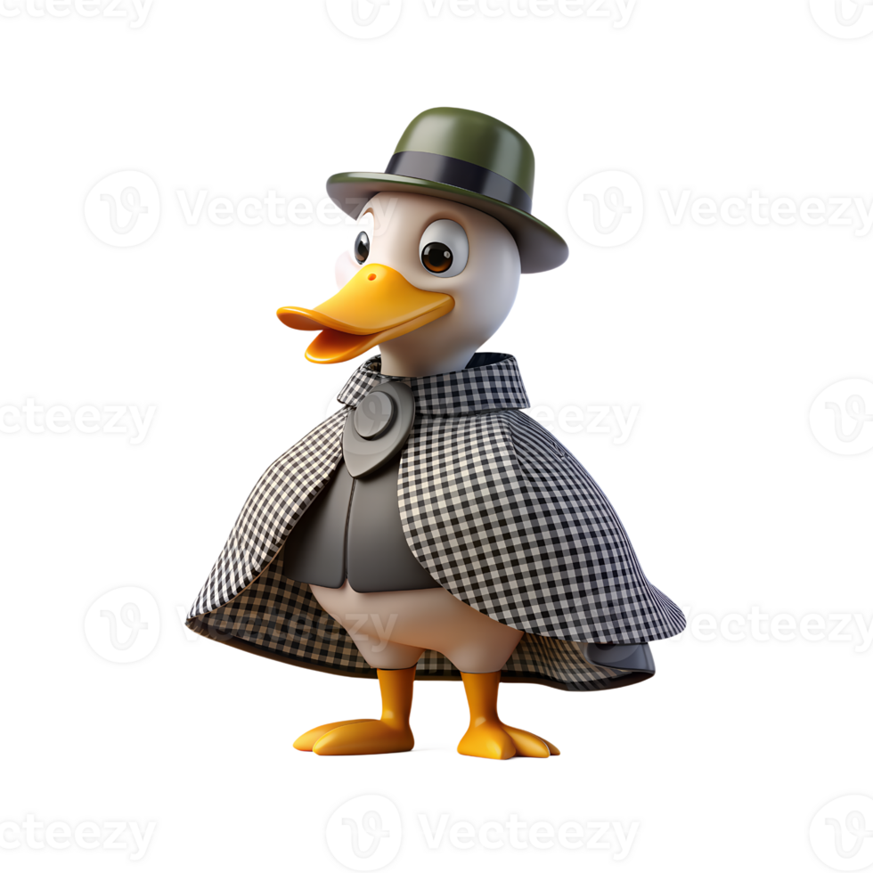 a cartoon duck wearing a hat and coat png