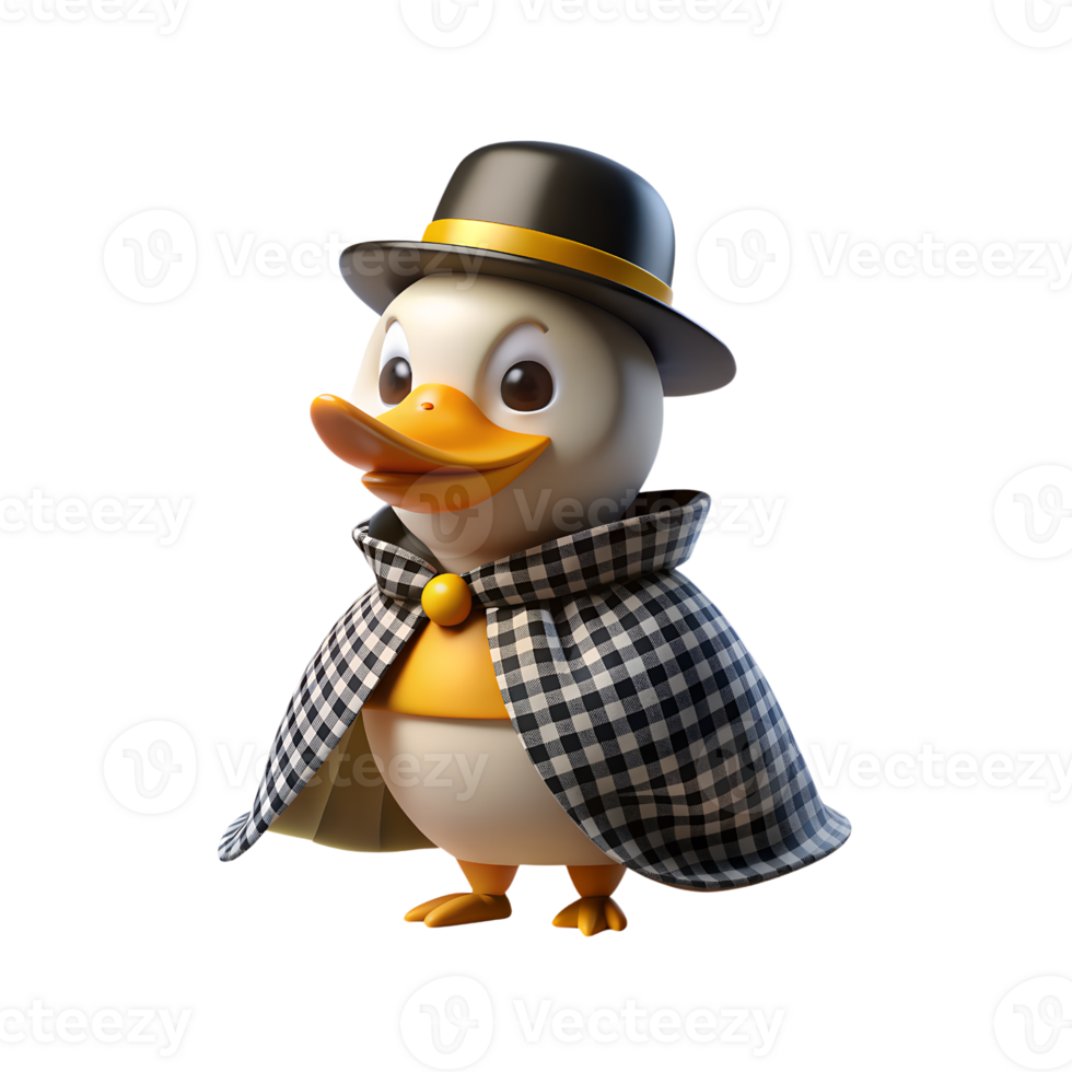 a duck wearing a hat and coat png