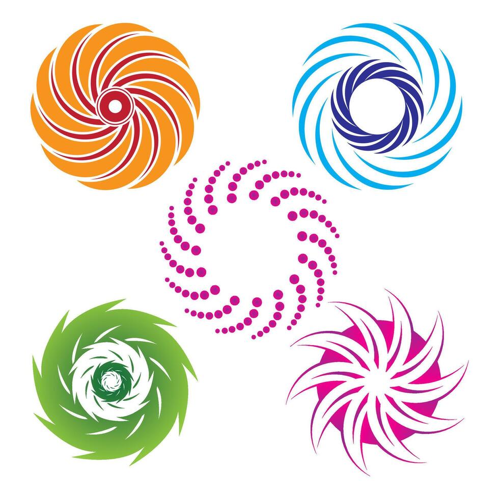 Spiral, swirl, twirl element icon design template, vortex logo symbol vector