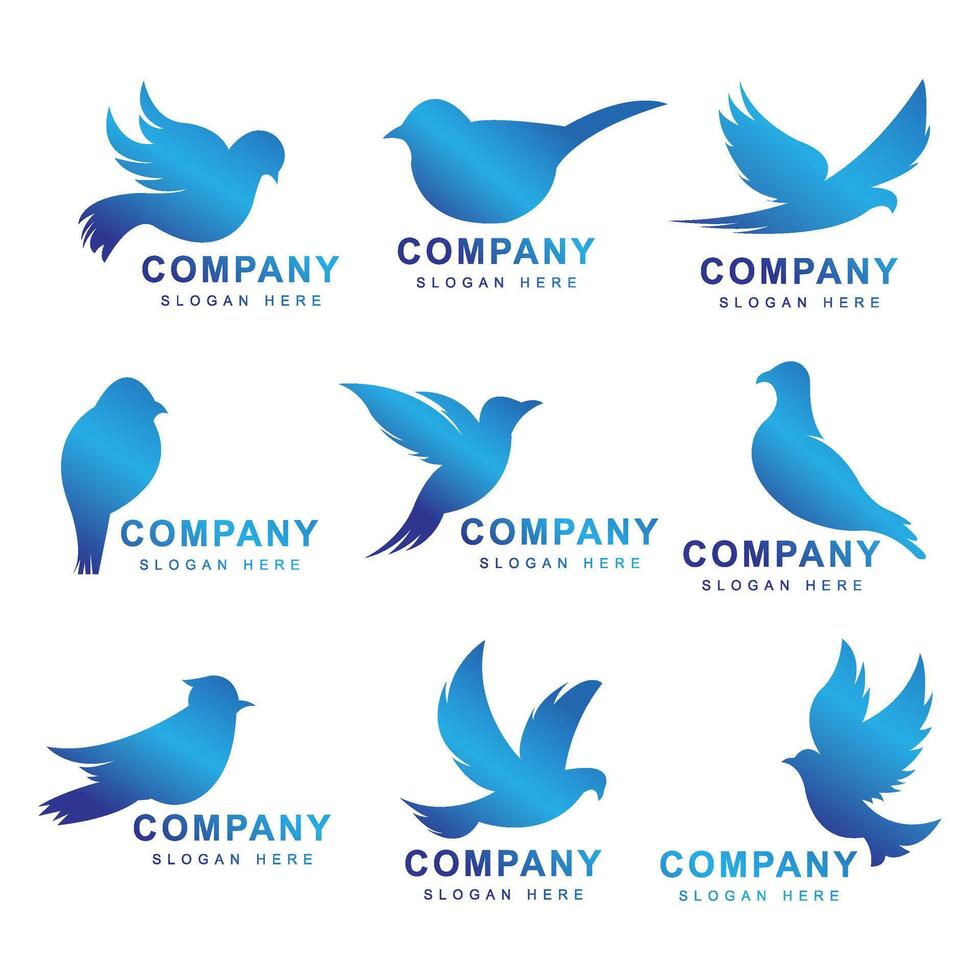 Set of bird logo template illustration for your corporate identity. vector