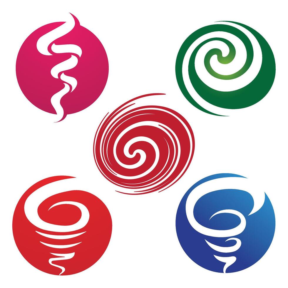 Set of abstract spirals, Hurricane logo symbol abstract icon illustration vector