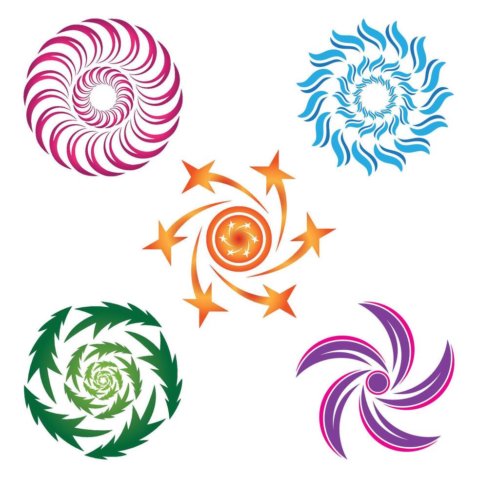 Set of abstract flower icons design elements for your business. vector