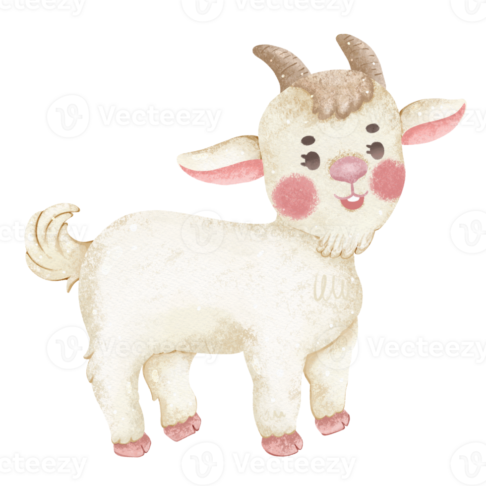 Farm animal watercolor funny png