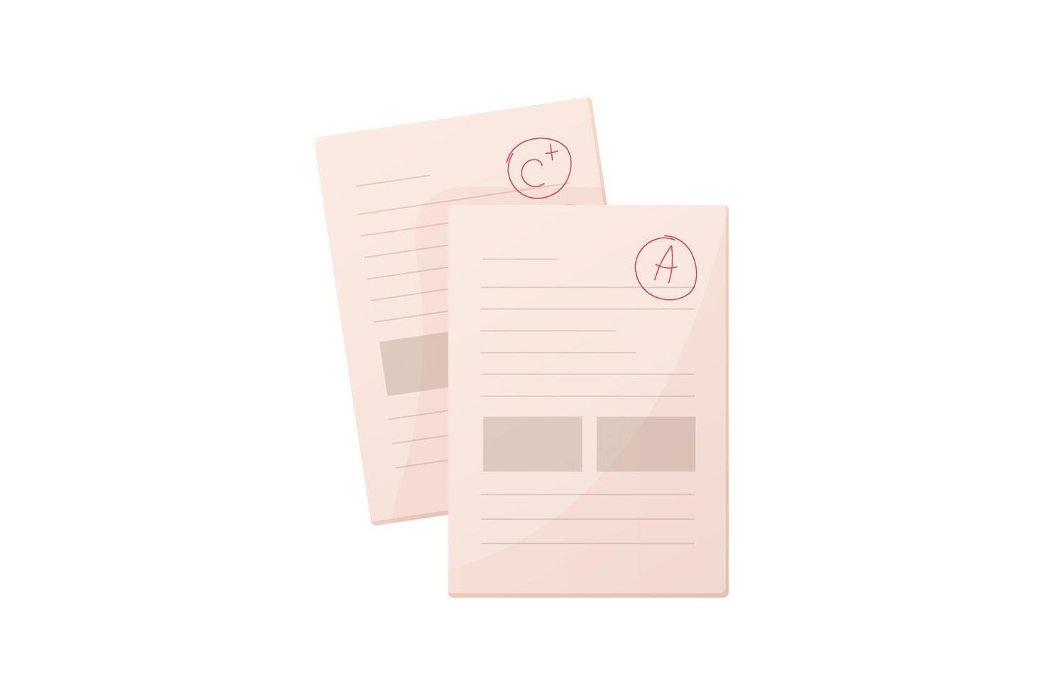 School grade sheet. study, textbook isolated on white background. vector