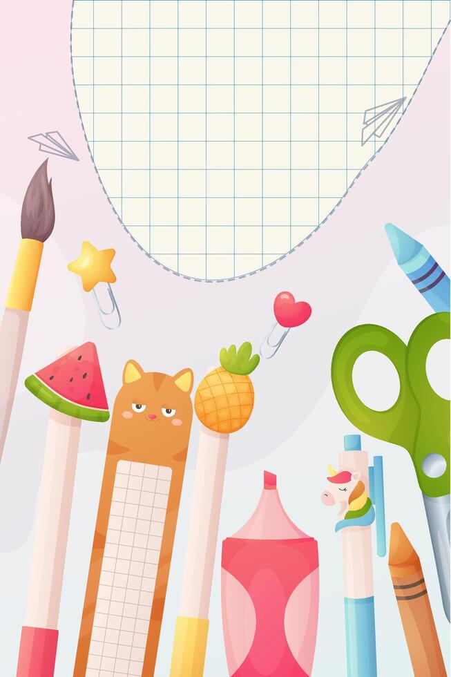 Blank template for school, kindergarten, elementary school, drawing circle. Stationery. vector
