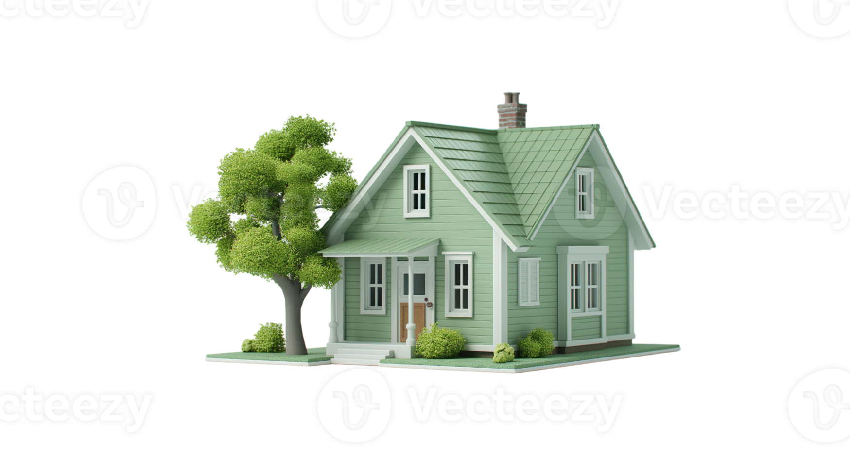 Small house model Isolated on transparent background png