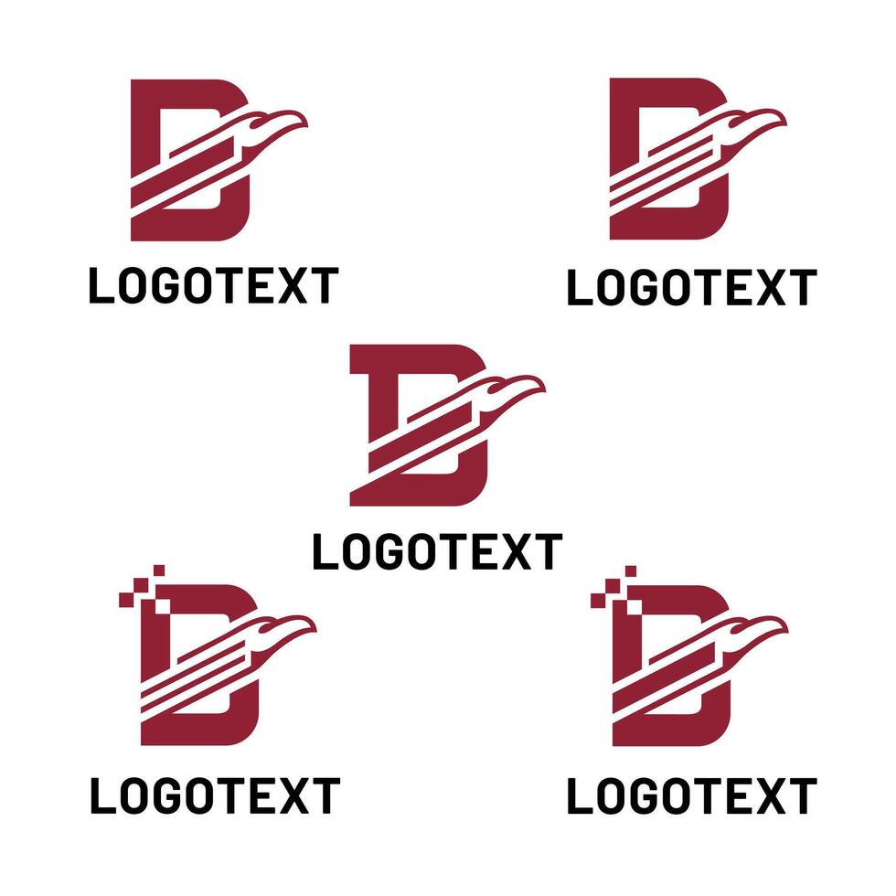 Letter D with abstract Eagle initial logo design vector