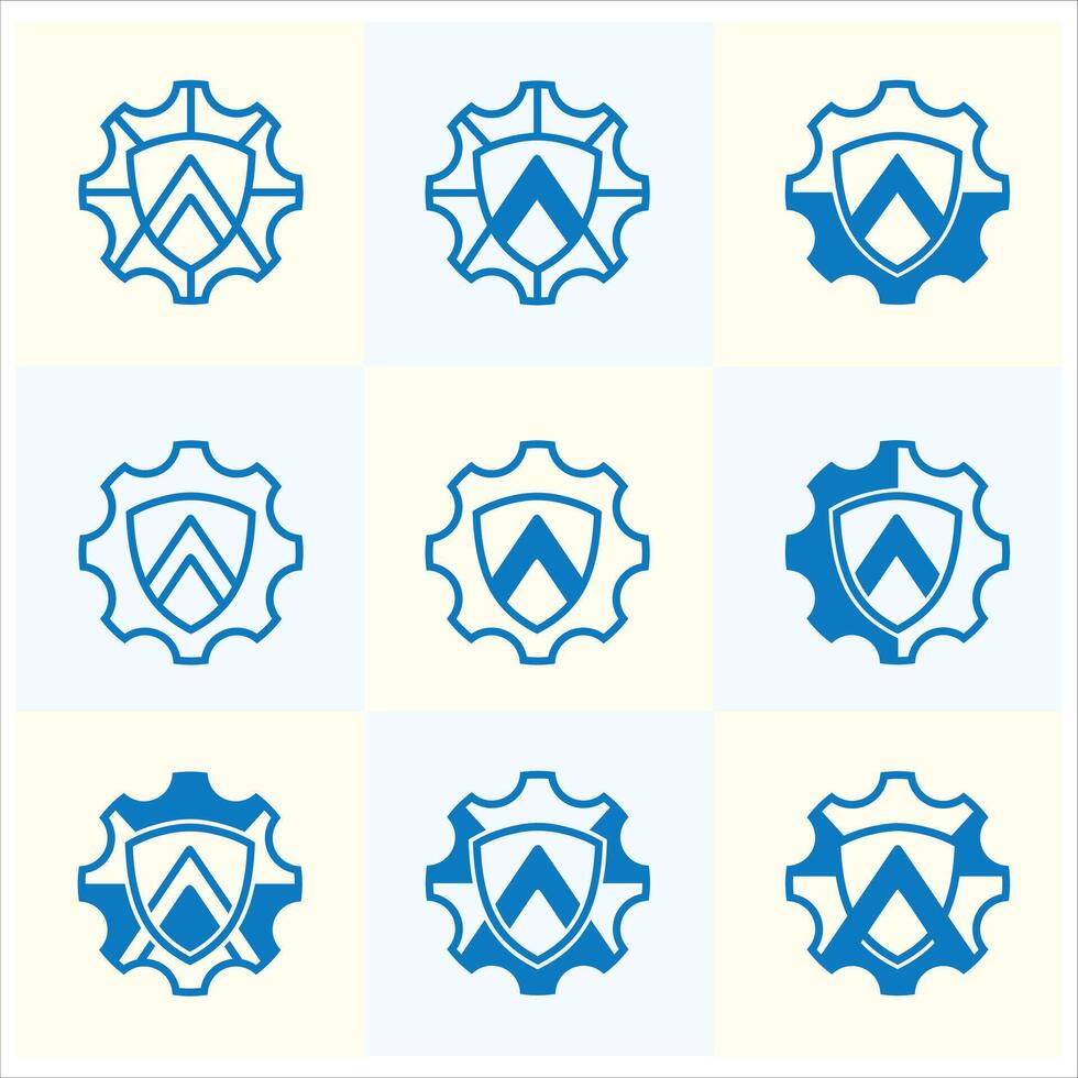 Abstract Letter A with Gear logo icon design vector