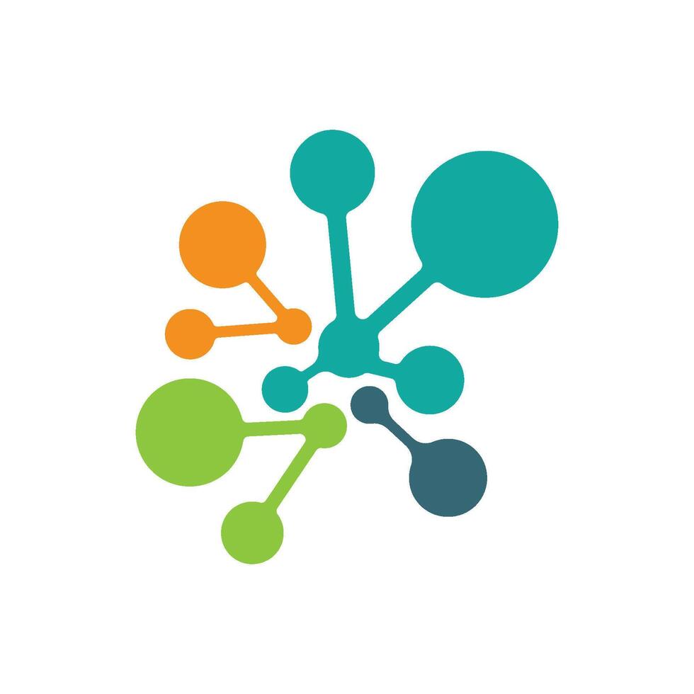 molecule atom logo design vector