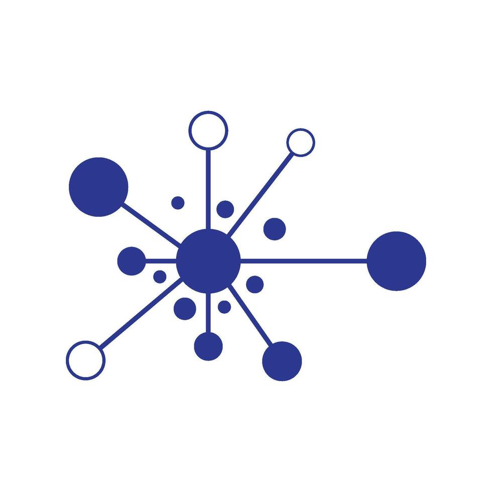 blue molecule logo illustration design vector