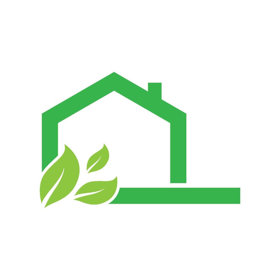 environmentally friendly green house logo design vector