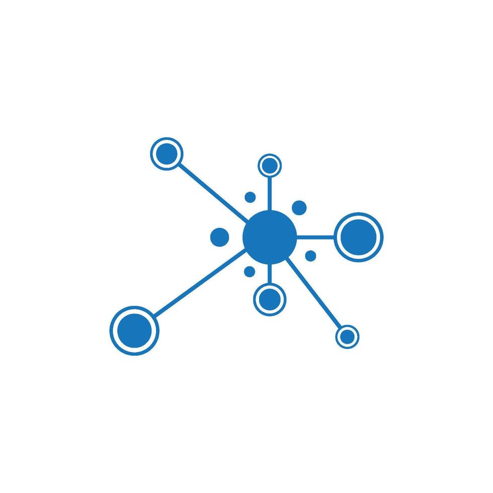 blue molecule logo illustration design vector
