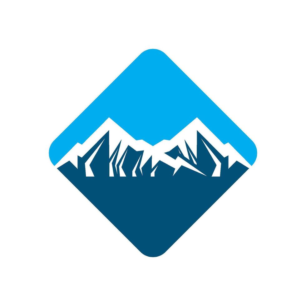 high and snowy mountains logo vector